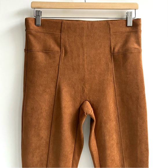 Spanx Faux Suede Leggings Pants in Rich Caramel Size Large - Picture 5 of 17